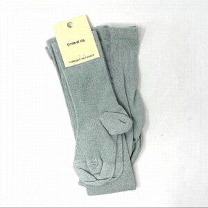 * NEW 𝅺EMILE et Ida Grey Metallic Full Foot Tights Size 12 Years Made in France